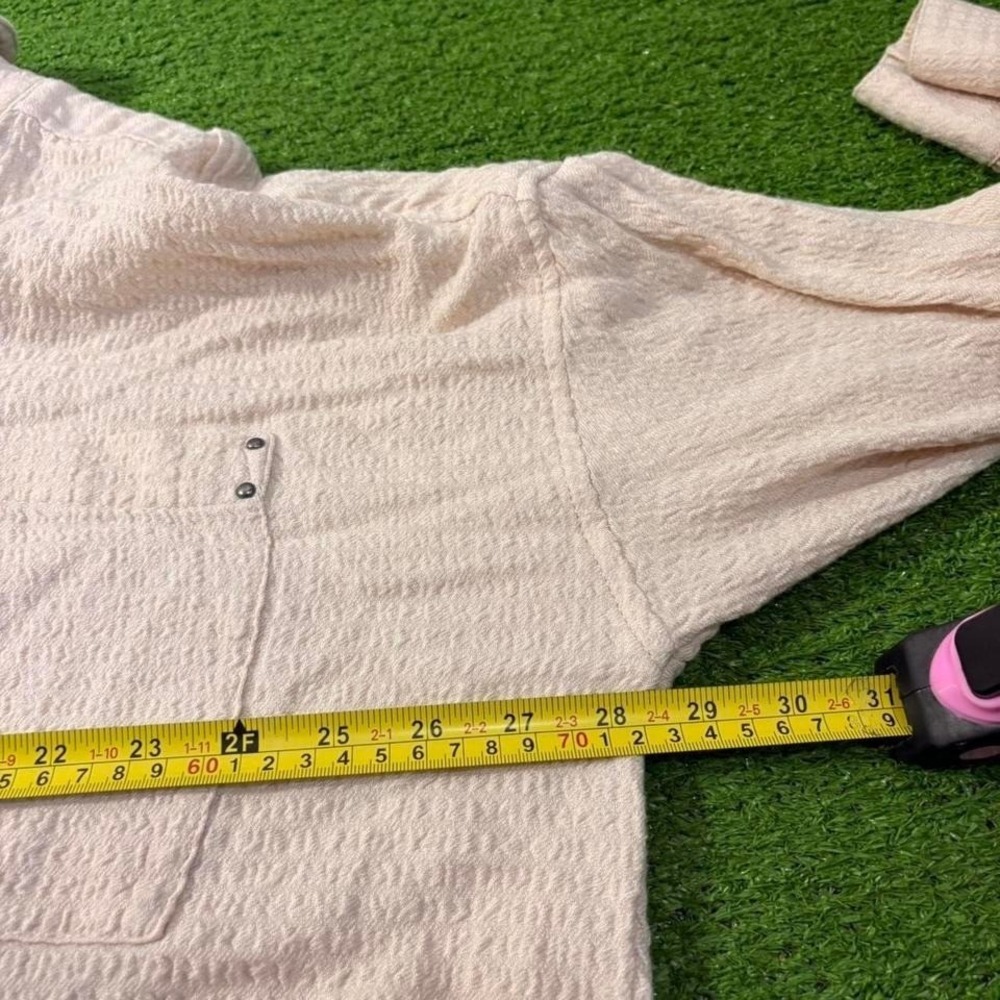 We The Free Cream Button Up Oversized Boho Size LG Gauzy Lagenlook Resort - Picture 6 of 7